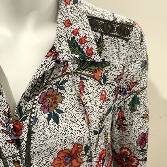 Maeve By Anthropologie Top Women Size 4 Multicolor Janie Flounce Ruffle Hemline - Picture 10 of 14